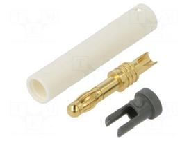 Laboratory connector: 4mm banana | plug | 32A | 30VAC | 60VDC | white