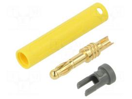 Laboratory connector: 4mm banana | plug | 32A | 30VAC | 60VDC | yellow
