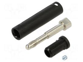 Laboratory connector: 4mm banana | plug | 32A | 30VAC | 60VDC | black