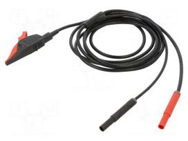 Kelvin cable | 20A | banana plug 4mm x2,crocodile clip | insulated
