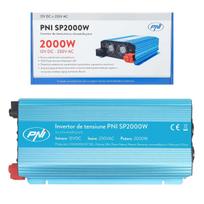 Voltage inverter PNI SP2000W with pure sine wave, input 12V DC, output 230V AC, power 2000W
