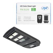 PNI SL210 100W street lighting lamp, with built-in 10W solar panel, 6500K, 1000lm, 2 x built-in 10Ah battery, microwave motion sensor
