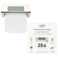 LED solar lamp PNI GreenHouse WS20 for property number lighting, 600mA battery, wall mounting, IPX3