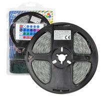 PNI 2835RGB RGB LED strip, IP65, silicone, 5 meters long, with remote control, 230 V power supply, dimmable, light effects, 270 2835 type LEDs, 12W