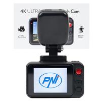 PNI Voyager S2500 WiFi DVR car camera, 4K UHD, 2 inch screen, cyclic recording, parking monitoring, motion detection, video and audio recording, 12V/24V power supply