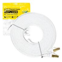 Flat network cable S/STP CAT7 PNI U7100W, 2 x RJ45, 4 pairs of wires, 32AWG, copper, 10Gbps, 600 MHz, 10m, white