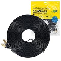 Flat network cable S/STP CAT7 PNI U7200B, 2 x RJ45, 4 pairs of wires, 32AWG, copper, 10Gbps, 600 MHz, 20m, black