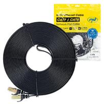 Flat network cable S/STP CAT7 PNI U7150B, 2 x RJ45, 4 pairs of wires, 32AWG, copper, 10Gbps, 600 MHz, 15m, black