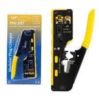PNI SR7 cable cutter for cutting, stripping and crimping RJ12, RJ45 CAT5, CAT6, CAT7 CAT8 RJ12, RJ45 CAT5, CAT6, CAT7 CAT8 yellow