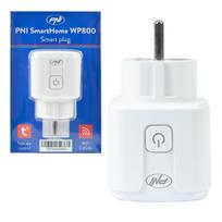 PNI SmartHome WP800 WiFi smart socket, internet control, Tuya Smart App, compatible with Amazon Alexa and Google Home, measures energy consumption