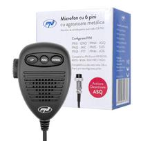6-pin microphone with metal hangers for HP 8000L / 8001L / 8024/9001 PRO / 9500/8900 PNI Escort radio stations