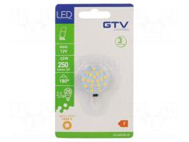 LED lamp | white warm | G4 | 12VDC | 250lm | 2.5W | 180° | 3000K