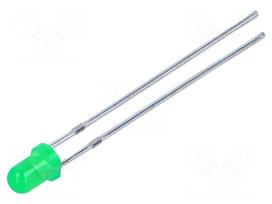 LED | green | 3mm | 70÷200mcd | 50° | 1.8÷2.6VDC | No.of term: 2 | -40÷85°C