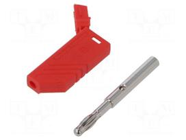 Laboratory connector: 4mm banana | plug | 24A | 30VAC | 60VDC | red