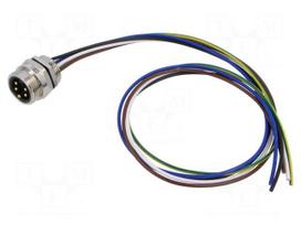 Connector: 7/8" | socket | male | PIN: 5 | straight | with leads | IP67