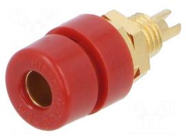 Laboratory connector: 4mm banana | socket | 30VAC | 60VDC | 32A | red