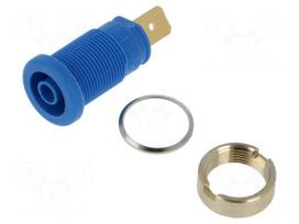 Laboratory connector: 4mm banana | socket | 1kV | 32A | blue | 33mm