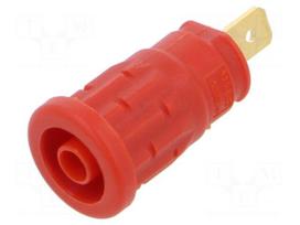 Laboratory connector: 4mm banana | socket | 1kV | 24A | red | 32mm