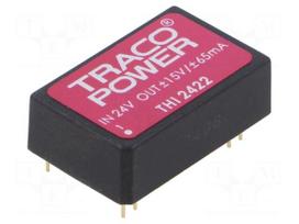 Converter: DC/DC | 2W | Uin: 21.6÷26.4VDC | Uout: 15VDC | Uout2: -15VDC