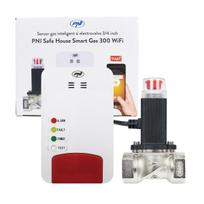 Smart gas sensor and solenoid valve kit PNI Safe House Smart Gas 300 WiFi with sound alert, Tuya Smart mobile application, integration into smart scenarios and automations with other Tuya compatible p