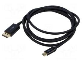 Cable | DisplayPort plug,USB C plug | PVC | 1m | black