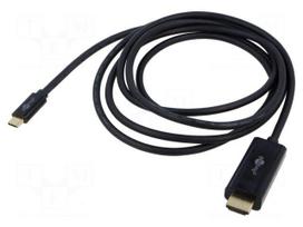 Cable | DisplayPort plug,USB C plug | PVC | 3m | black