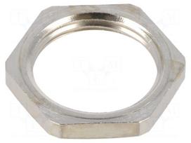 Nut | PG7 | brass | 15mm | Plating: nickel | Entrelec