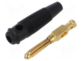 Laboratory connector: 4mm banana | plug | 30A | 30VAC | 60VDC | black