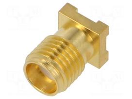 Connector: SMA | socket | female | straight | on PCBs | soldering | brass
