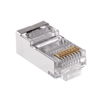 Kompiuterių komponentai ir priedai // PC/USB/LAN kabeliai // Wtyk telefon.  RJ45  8P 8C(drut)przelotowy CAT.5E ekranowany