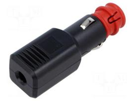 Cigarette lighter plug | screw terminal | Sup.volt: 12÷24VDC | 15A
