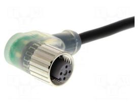 Cable: for sensors/automation | PIN: 4 | M12 female angled | 5m | PUR