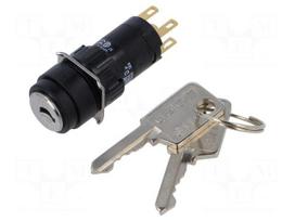 Switch: rotary with key | 16mm | Stabl.pos: 2 | NC + NO | 51 | Pos: 2
