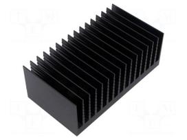 Heatsink: extruded | grilled | black | L: 75mm | W: 138mm | H: 50mm