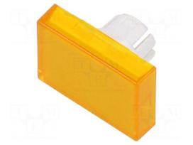 Actuator lens | 16mm | 51 | yellow | plastic | Face dim: 15.3x21.5mm