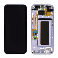 Display Middle Cover Chassis Full Set Assembly with Faulty Display for Samsung G955 S8 Plus Violet Original Used Grade B