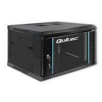 Qoltec RACK Cabinet 19" | 6U | 600 x 370 x 600 | Tempered doors | Hanging | Steel case | Lock | Black