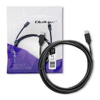Qoltec USB 3.1 type C male cable | USB 3.1 type C male | 1.4m | Black