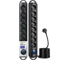 Qoltec Surge protector | 8 sockets | 1.8m | Black