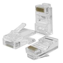 Qoltec RJ45 Through connector plug | CAT6 | UTP | Pass Through | Gold plated contacts | 100 pieces