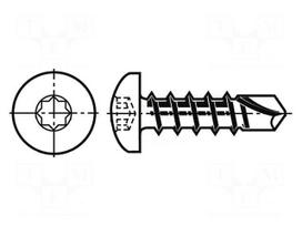 Screw | 4.8x19 | Head: cheese head | octagon | S2 | hardened steel | zinc