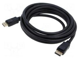 Cable | DisplayPort plug,both sides | PVC | Len: 5m | black | Core: CCS
