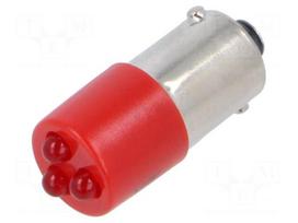 LED lamp | BA9S,T10 | red | 230VAC | plastic | -20÷60°C