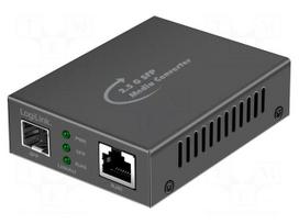 Converter RJ45-SFP | RJ45 socket,SFP | black | 10Gbps | aluminium