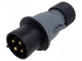 Connector: AC supply 3-phase | plug | male | 32A | 500VAC | IP&S | IP44