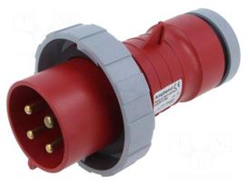 Connector: AC supply 3-phase | plug | male | 32A | 460V | IP&S | IP69K