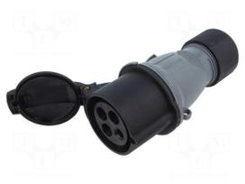 Connector: AC supply 3-phase | plug | female | 32A | 500VAC | IP&S | IP44