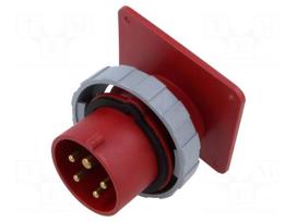 Connector: AC supply 3-phase | socket | male | 16A | 415V | IP&S | IP69K