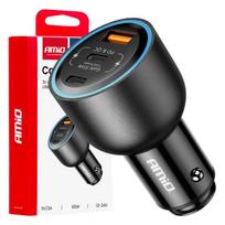 Mobilieji telefonai ir priedai // USB automobilių įkrovikliai // Ładowarka samochodowa 2x usb-c + usb-a 12v 24v 95w amio-04372