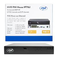 NVR POE PNI House IP716J 16 channels 4K 8MP, 8 POE channels and 8 IP channels with PNI POE switch or normal H.265